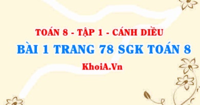 Bài 1 trang 78 SGK Toán 8 tập 1 Cánh Diều